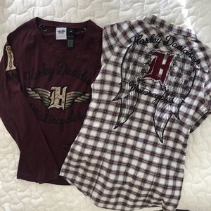 HD long sleeve tee & matching button down shirts